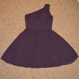 Size 10 (size 4-6 fit) Bill Levkoff one shoulder plum dress